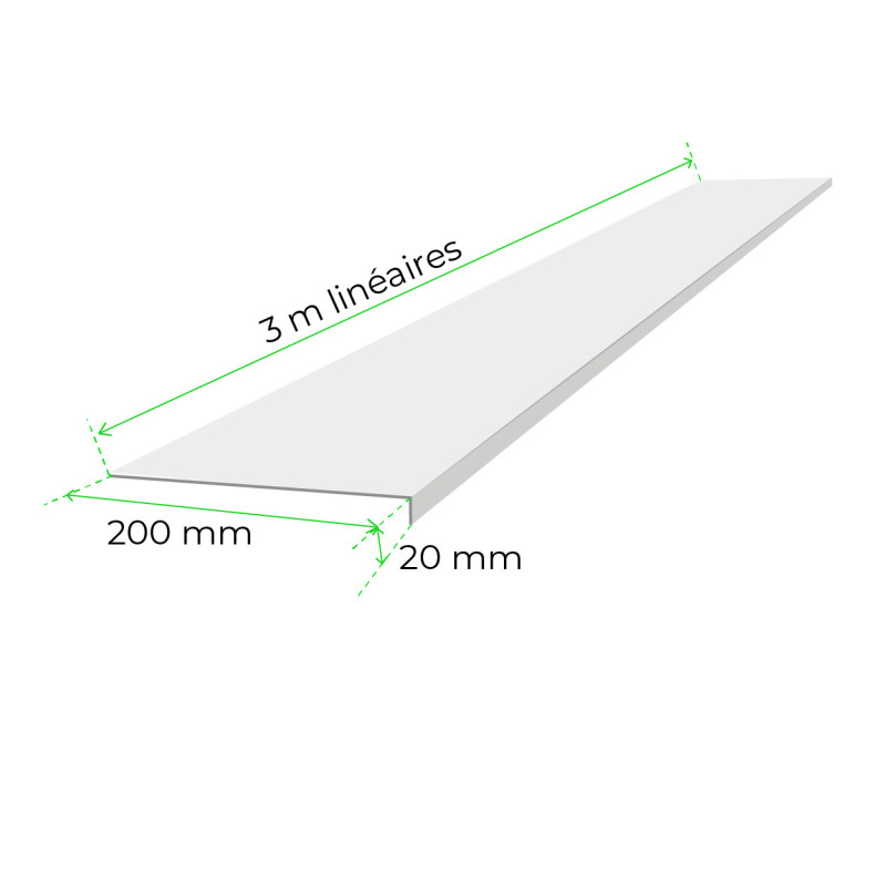 dimensions schéma du seuil de porte en tôle alu gaufré pour passage de porte de garage ou boutique