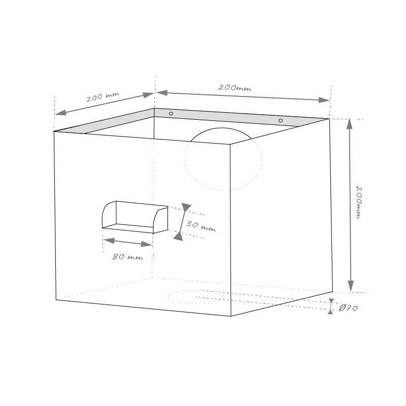 Boîte à eau en alu schéma gris ECO naissance Ø70