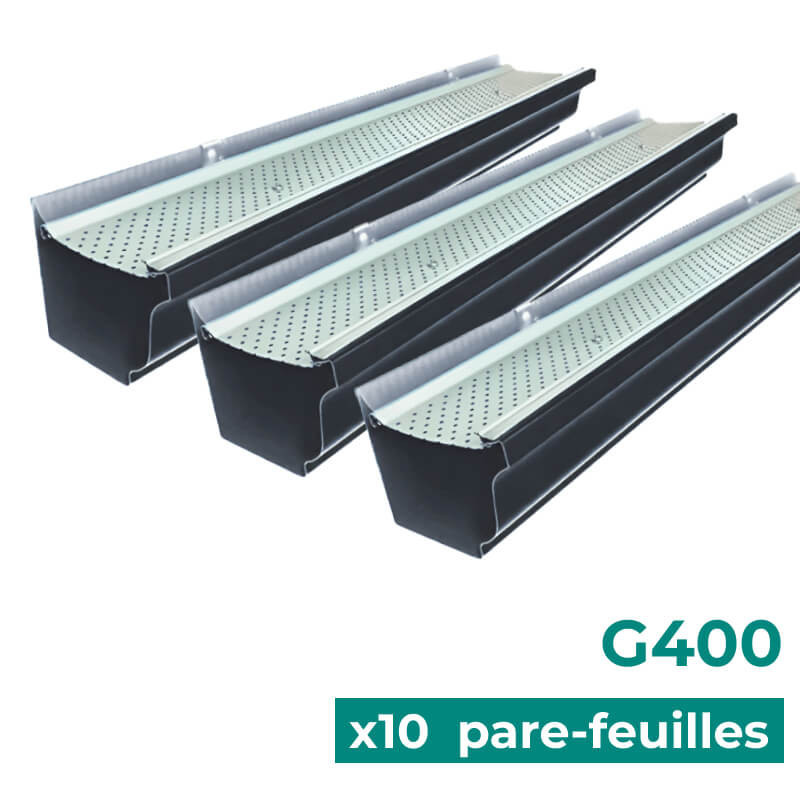 10 Parefeuilles G400 gouttière aluminium