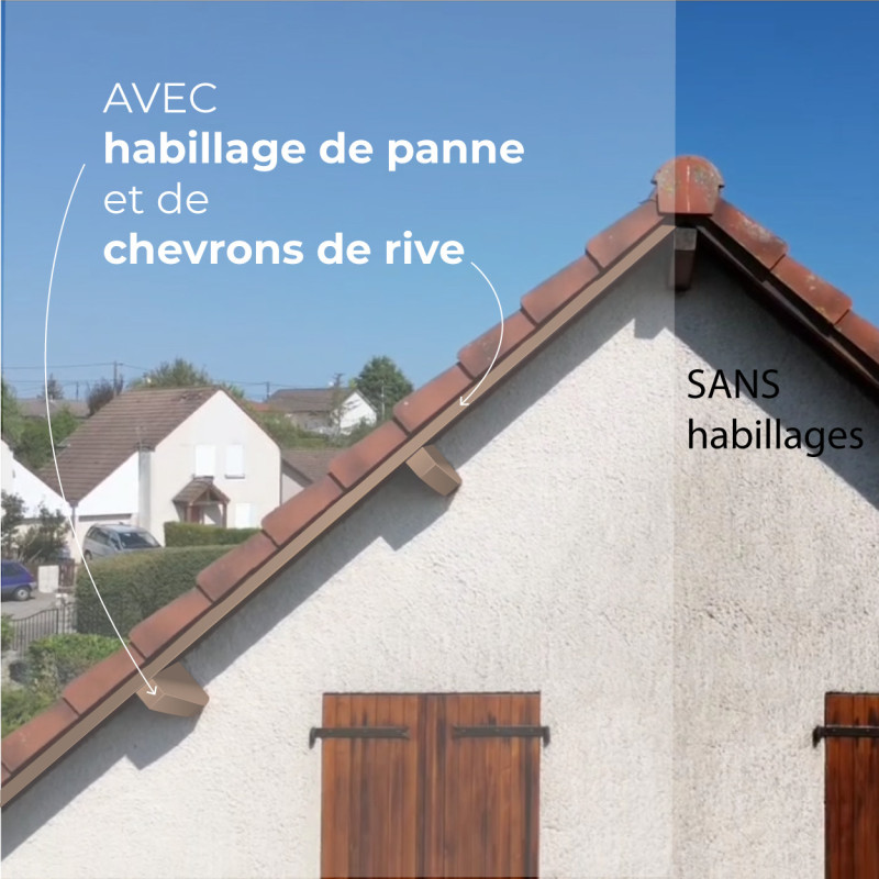 Habillage de rive en façade - pliage en alu - 3m linéaires