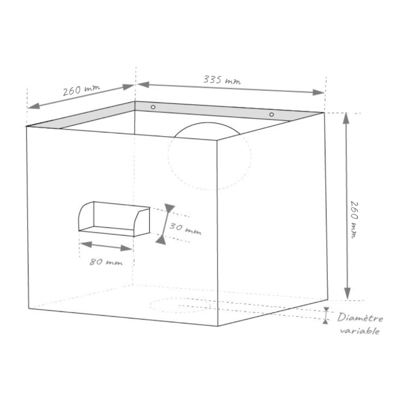 Schéma boite à eau XL naissance circulaire