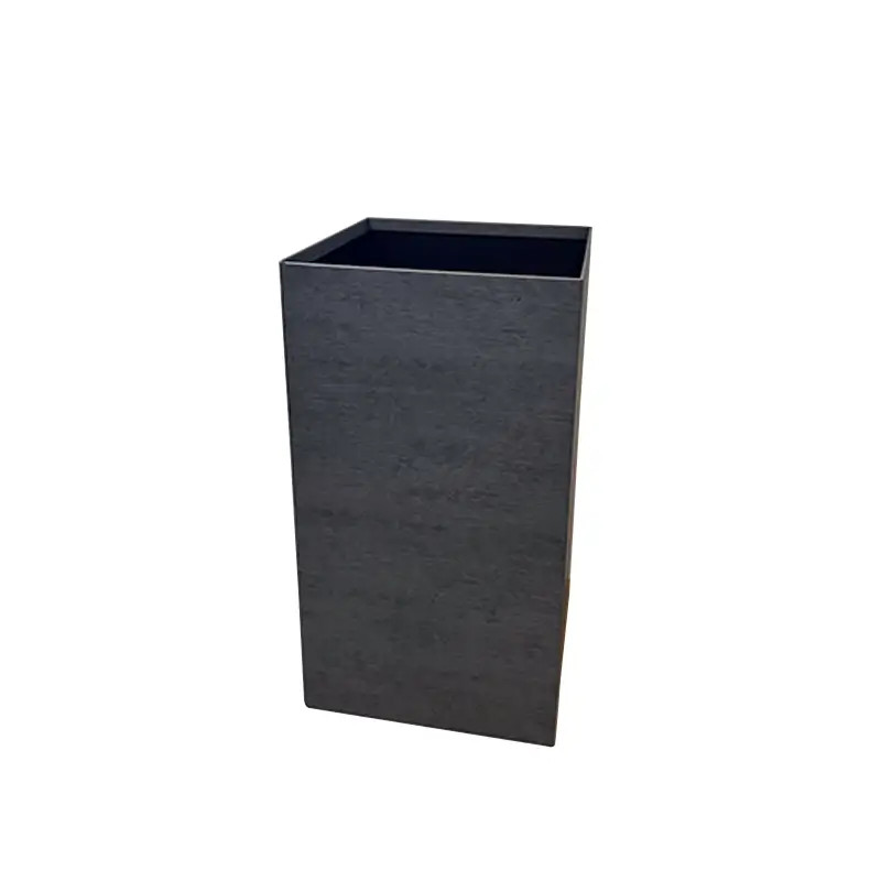 Jardinière Haute Carrée en Aluminium Gris