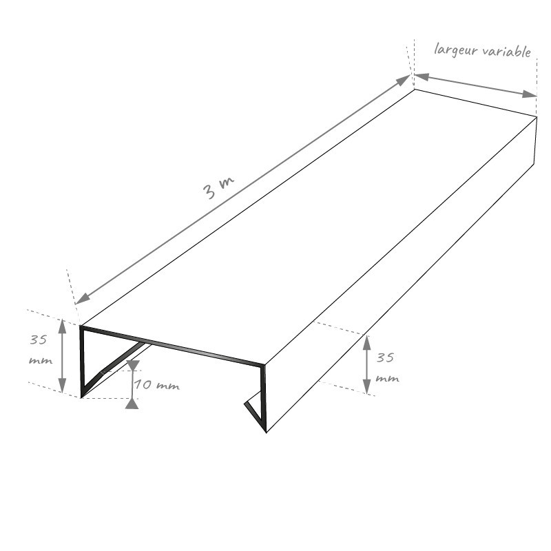 Couvertine 3m RAL7016 - 320mm - 15/10ème - Aluhome